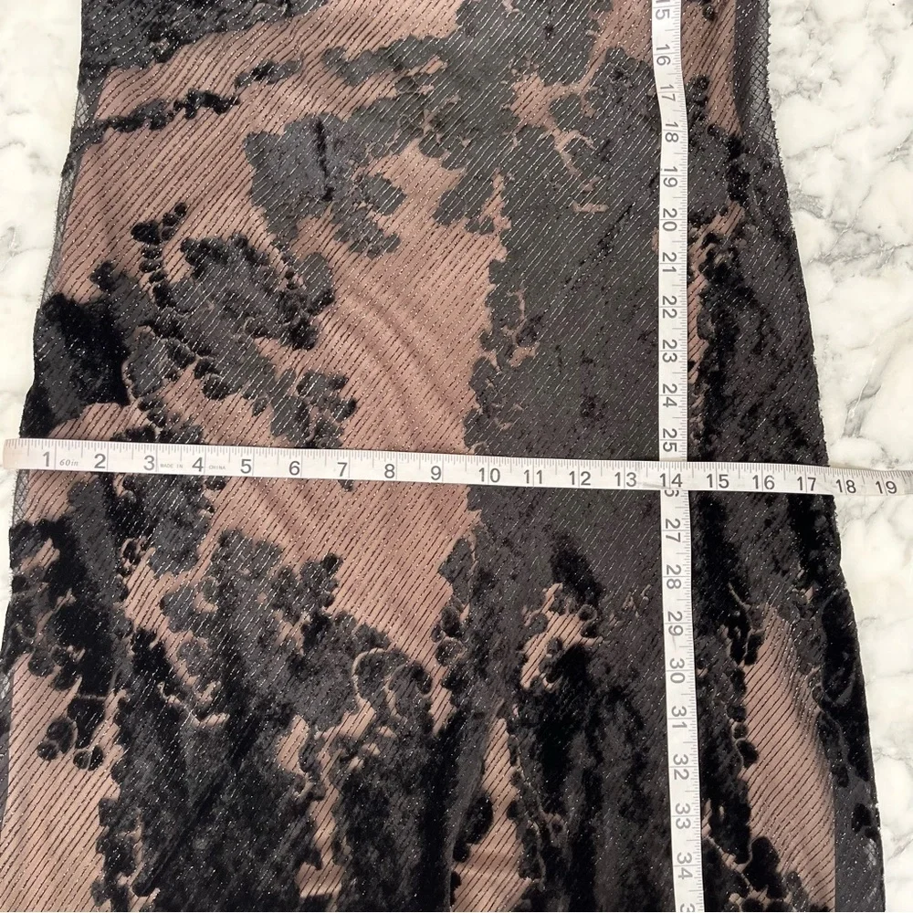 Vintage Y2K Niki Livas black burnout velvet maxi dress formal open back bias cut - Picture 10 of 14